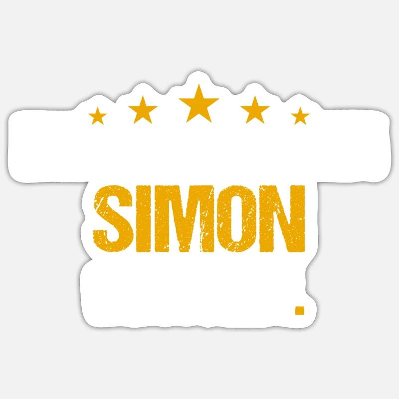 Lass das mal den Simon machen Name - Sticker Größe S (10 x 10 cm) - Mattweiß