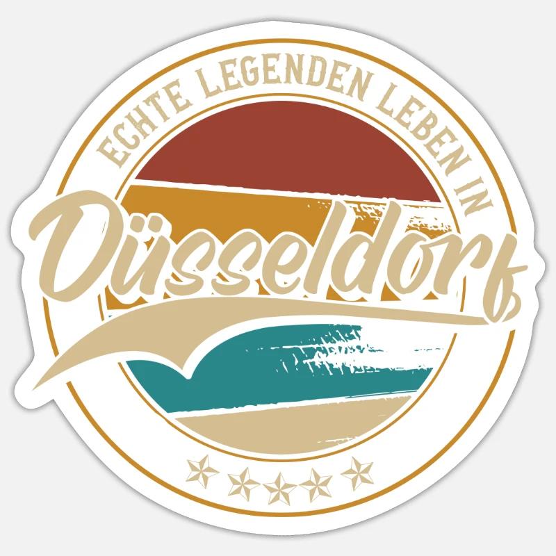 Düsseldorf Echte Legenden leben in Düsseldorfer - Sticker Größe S (10 x 10 cm) - Mattweiß