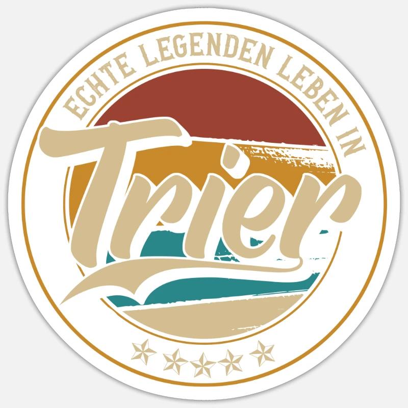 Trier Echte Legenden leben in Trierer - Sticker Größe S (10 x 10 cm) - Mattweiß