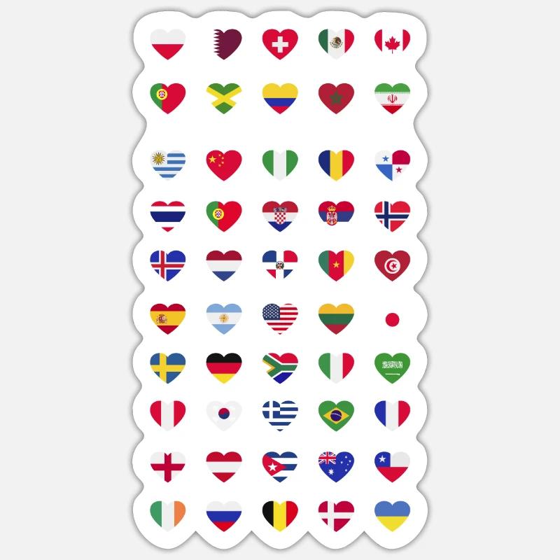 Différents drapeaux de pays - drapeaux du monde Sticker taille S (10 x 10 cm)