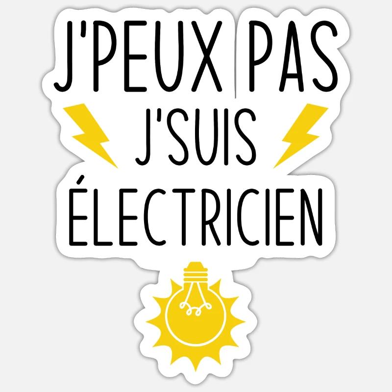 I can't I'm an electrician - Sticker size S (10 x 10 cm) - white matte