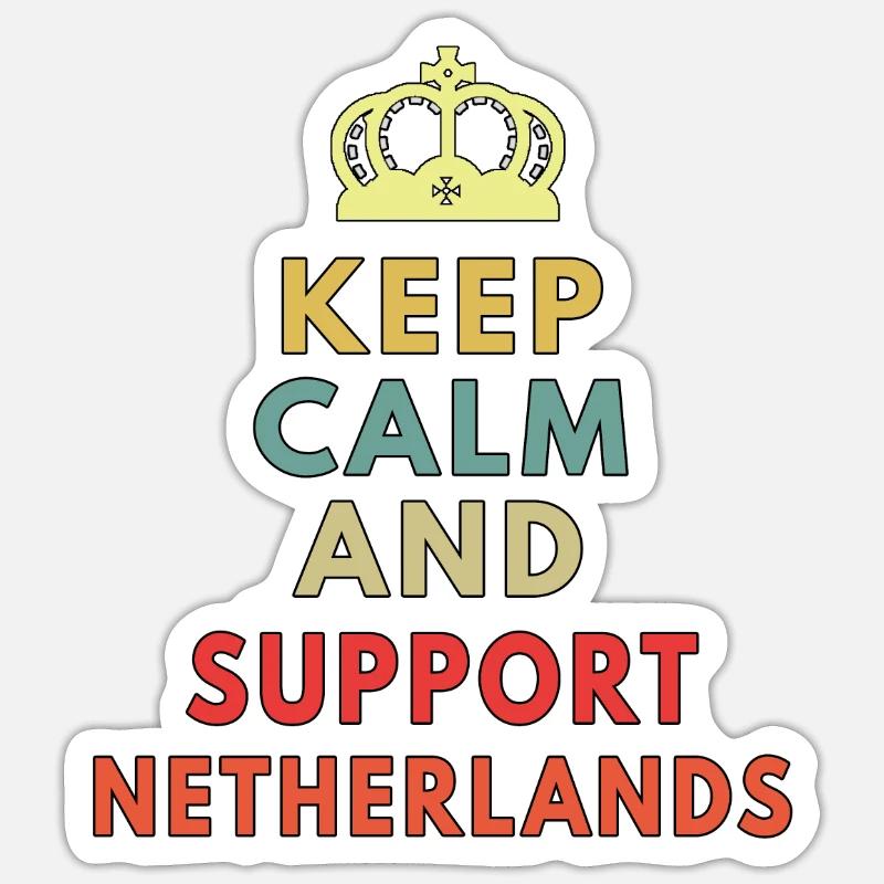 keep calm and support netherlands Sticker size S (10 x 10 cm)