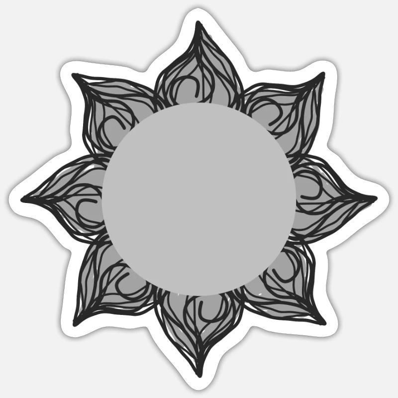 Sonne Gothic - Sticker Größe S (10 x 10 cm) - Mattweiß