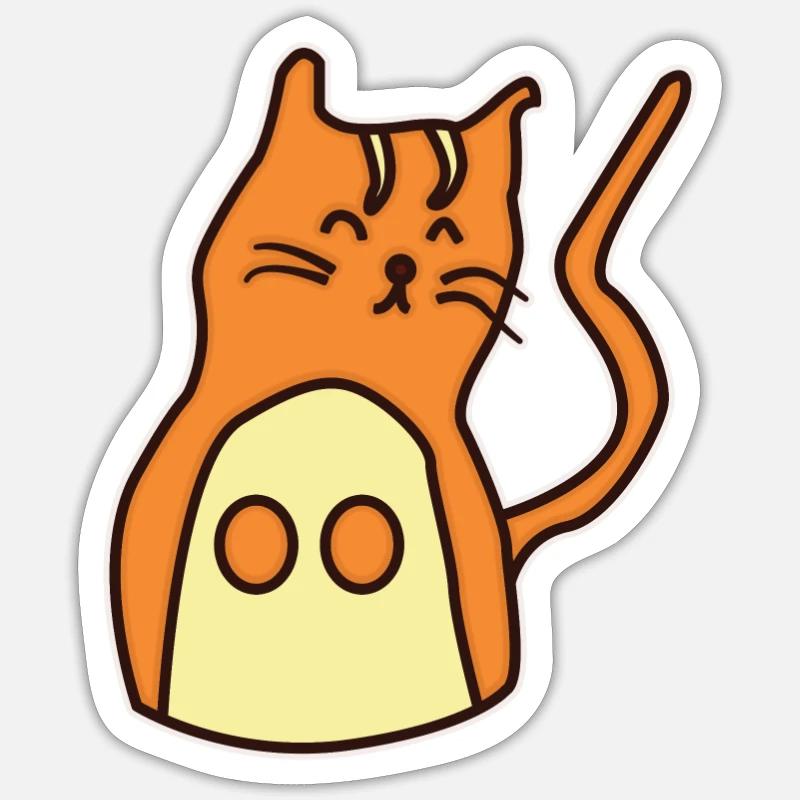 Cat hand-drawn - Sticker size S (10 x 10 cm) - white matte