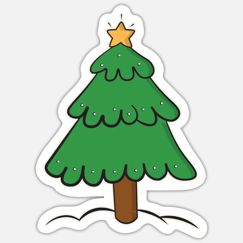 Weihnachtsbaum - Sticker Größe S (10 x 10 cm) - Mattweiß