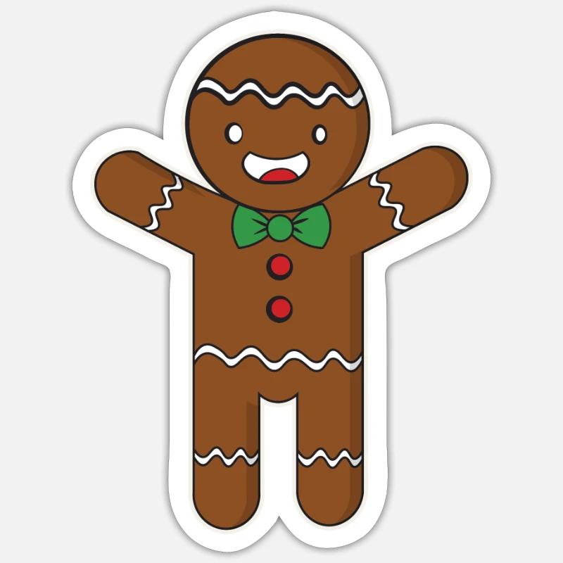 Gingerbread man - Sticker size S (10 x 10 cm) - white matte