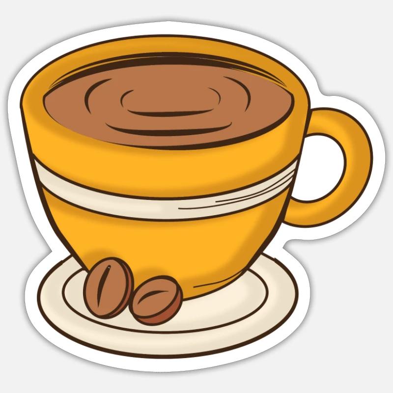 Coffee Cup Cappuccino - Sticker size S (10 x 10 cm) - white matte