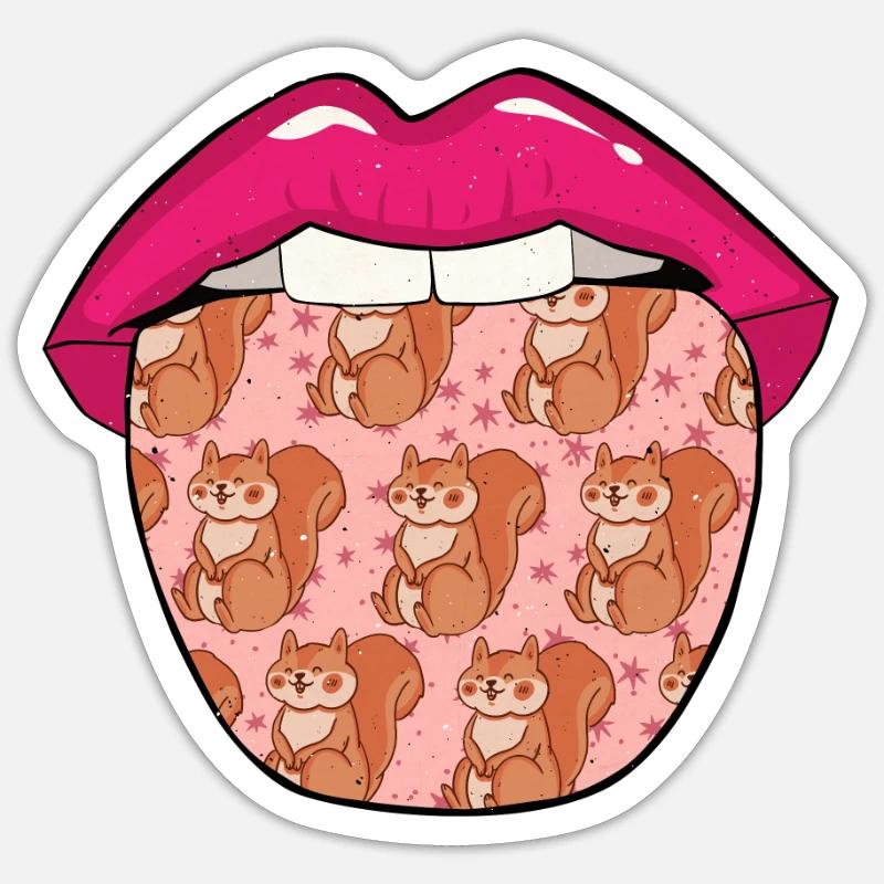 Langue d’écureuil - Sticker taille S (10 x 10 cm) - blanc mat
