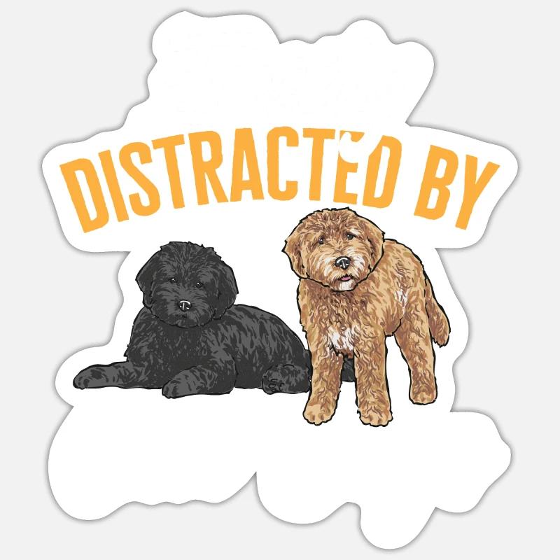 Goldendoodle Doodle Chien - Sticker taille S (10 x 10 cm) - blanc mat