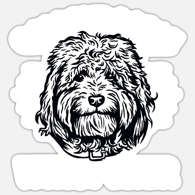 Goldendoodle Doodle Chien - Sticker taille S (10 x 10 cm) - blanc mat
