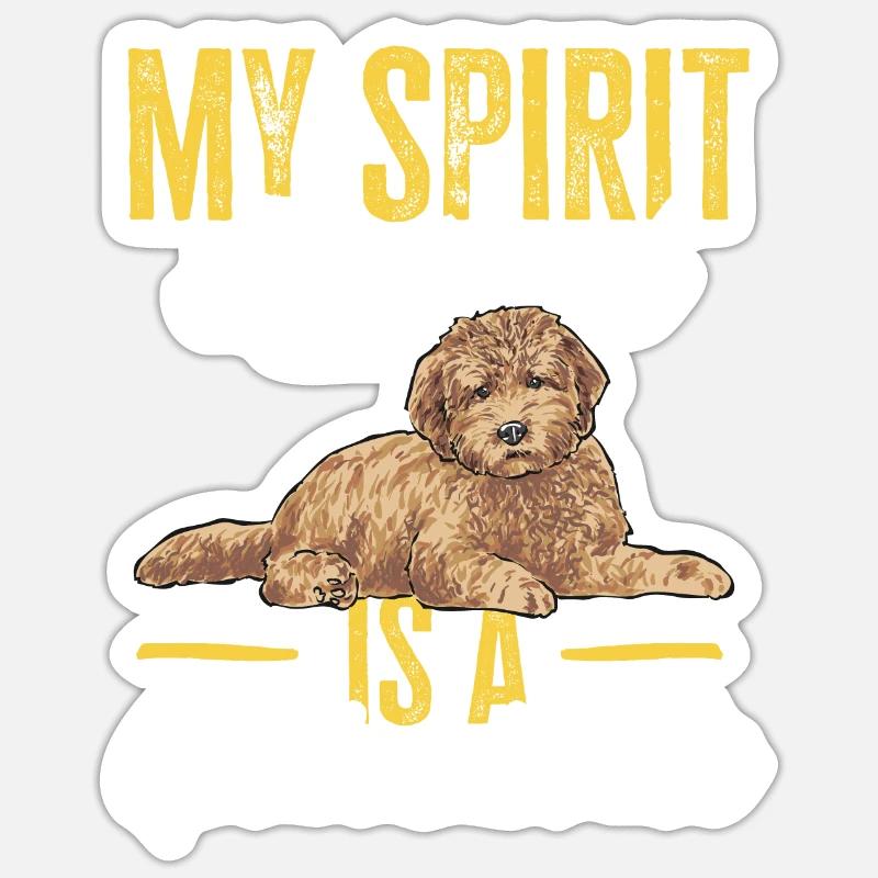 Goldendoodle Doodle Hund - Sticker Größe S (10 x 10 cm) - Mattweiß