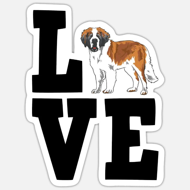 Saint-bernard - Sticker taille S (10 x 10 cm) - blanc mat