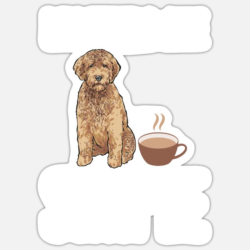 Goldendoodle Doodle Chien - Sticker taille S (10 x 10 cm) - blanc mat