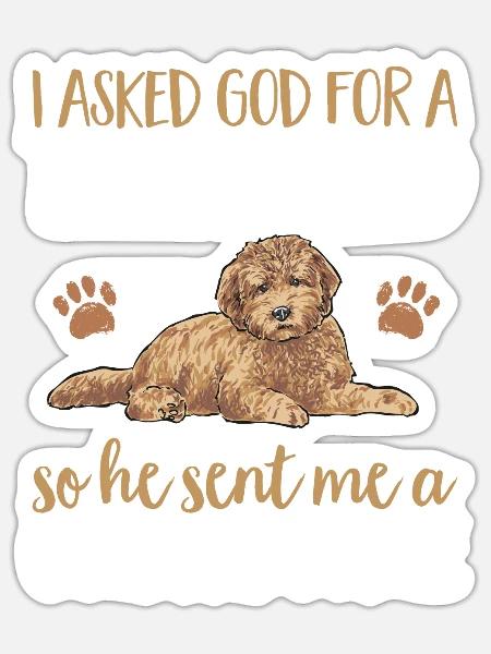 Goldendoodle Doodle Hund - Sticker Größe S (10 x 10 cm) - Mattweiß