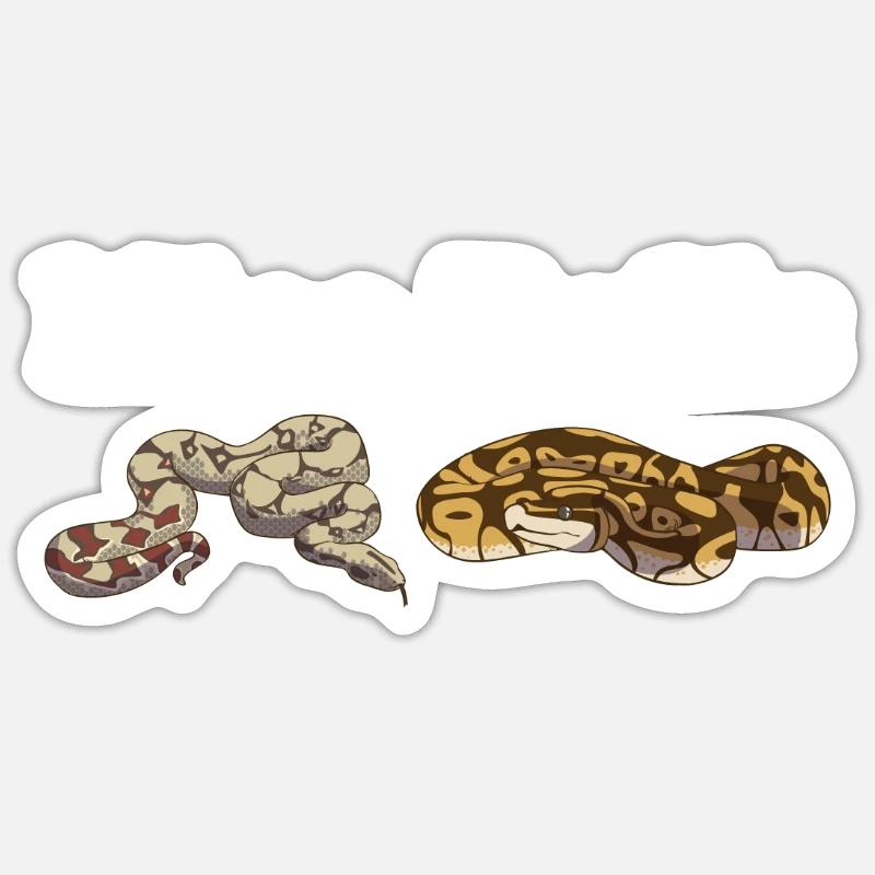 Lustige Kugelpython Schlange - Sticker Größe S (10 x 10 cm) - Mattweiß