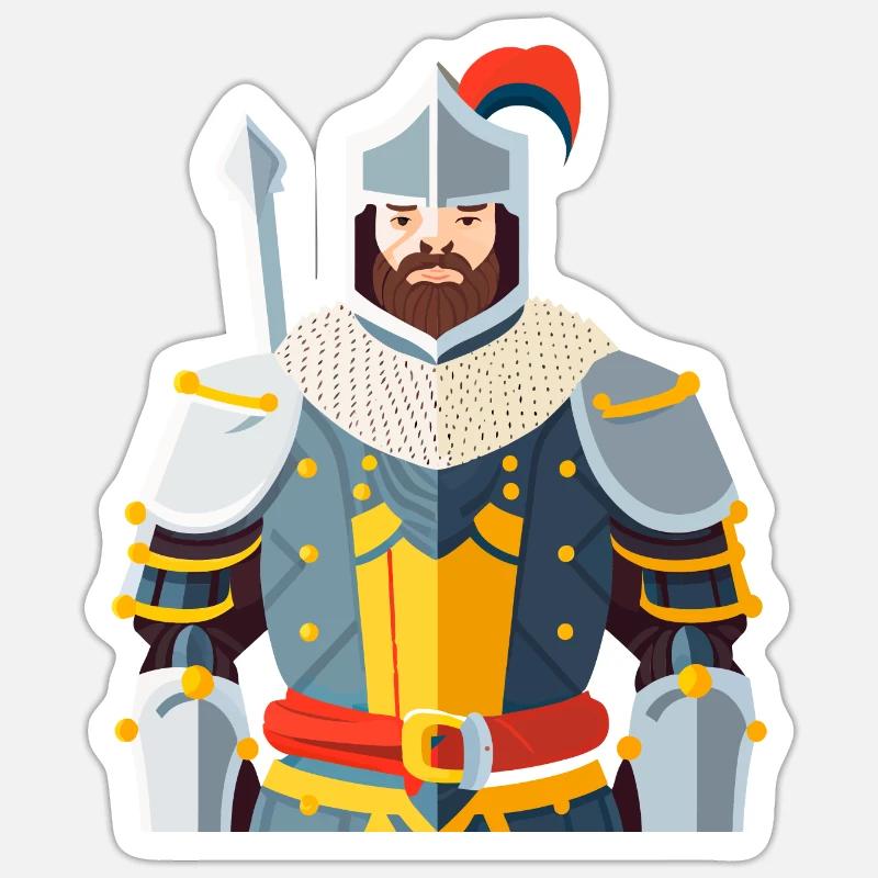 A medieval knight in armor Sticker size S (10 x 10 cm)