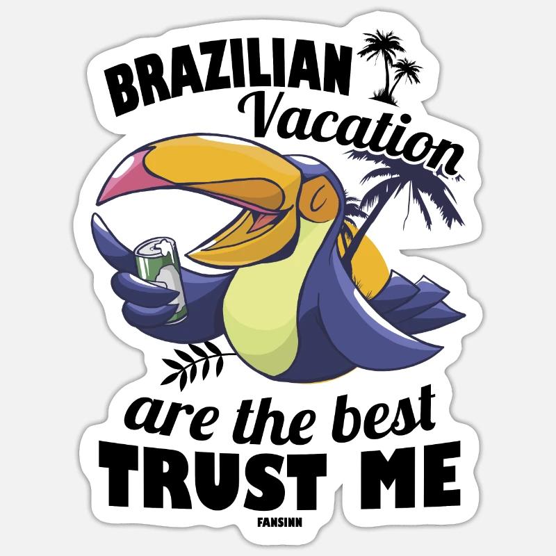 Brésil - Sticker taille S (10 x 10 cm) - blanc mat