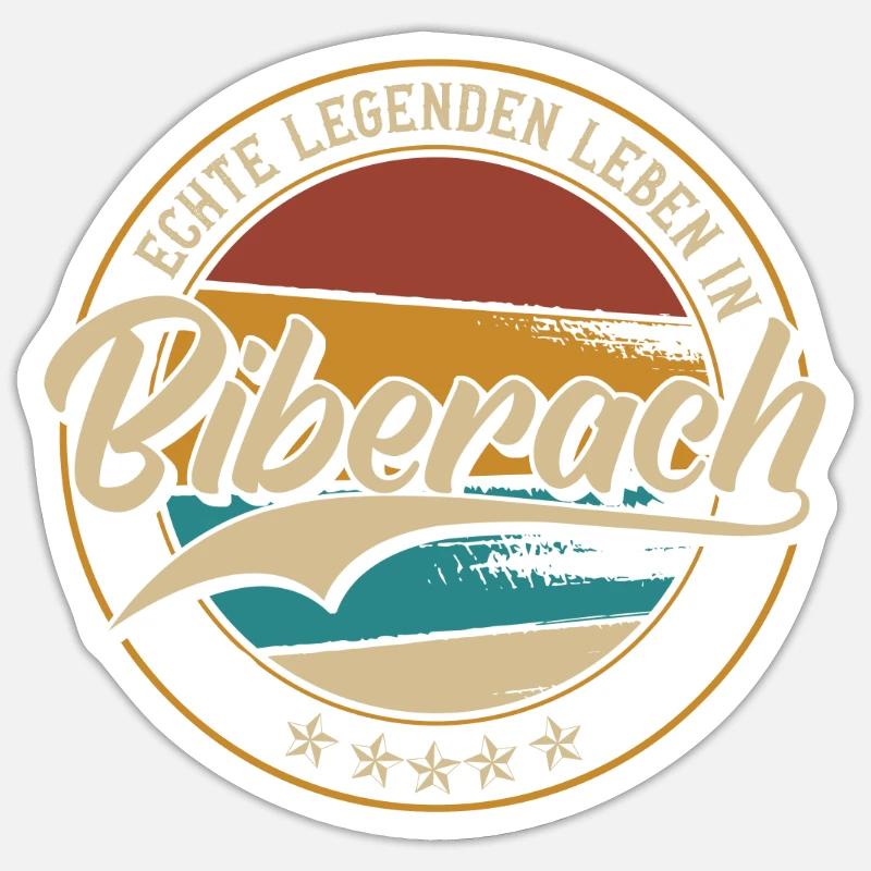 Biberach Echte Legenden leben in Biberacher - Sticker Größe S (10 x 10 cm) - Mattweiß