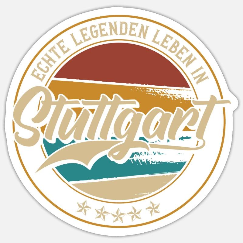 Stuttgart Echte Legenden leben in Stuttgarter - Sticker Größe S (10 x 10 cm) - Mattweiß