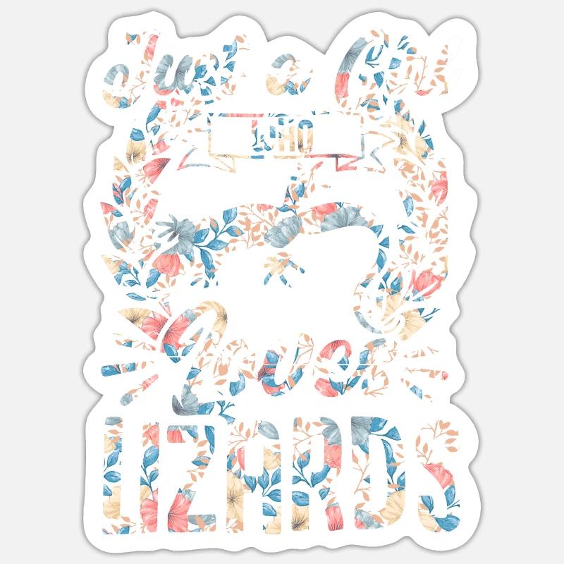 Nur ein Mädchen, das Eidechsen liebt Eidechsenlieb - Sticker Größe S (10 x 10 cm) - Mattweiß