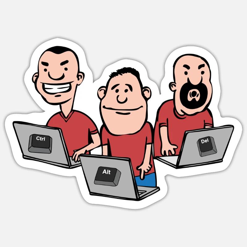 Ctrl alt del hack ordinateur informaticien Sticker taille S (10 x 10 cm)