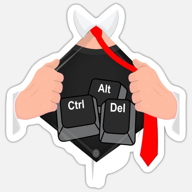 Ctrl Alt Del Hack Informatiker Computer Sticker Größe S (10 x 10 cm)