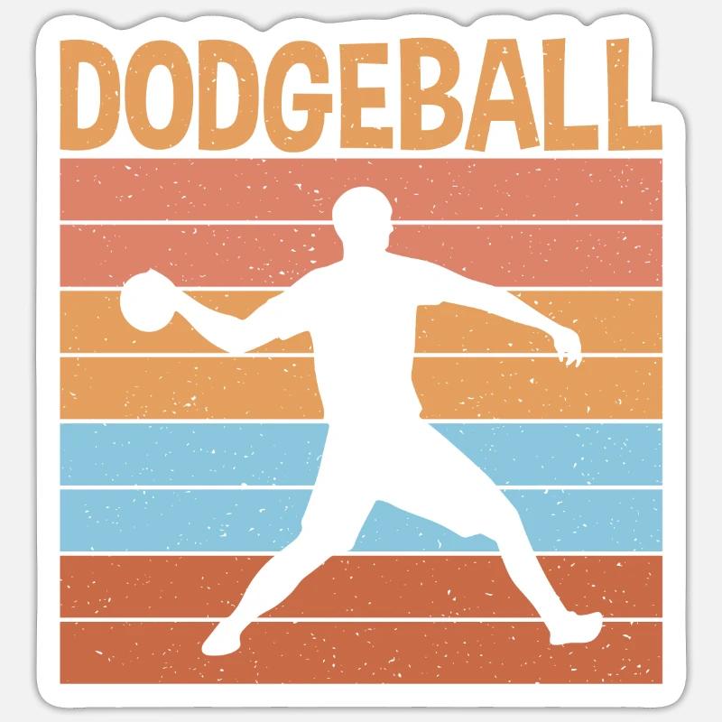 Retro Dodgeball Player Duck, Dip, Dive Sticker size S (10 x 10 cm)