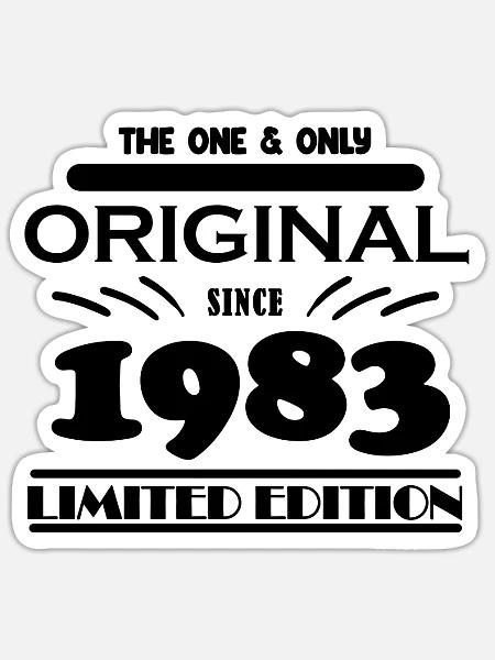 1983 - Baujahr 1983 - Jahrgang 1983 - Sticker Größe S (10 x 10 cm) - Mattweiß