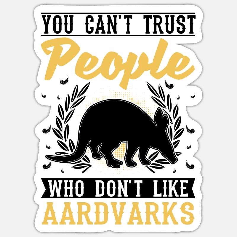 Erdferkel Geschenk Aardvark - Sticker Größe S (10 x 10 cm) - Mattweiß