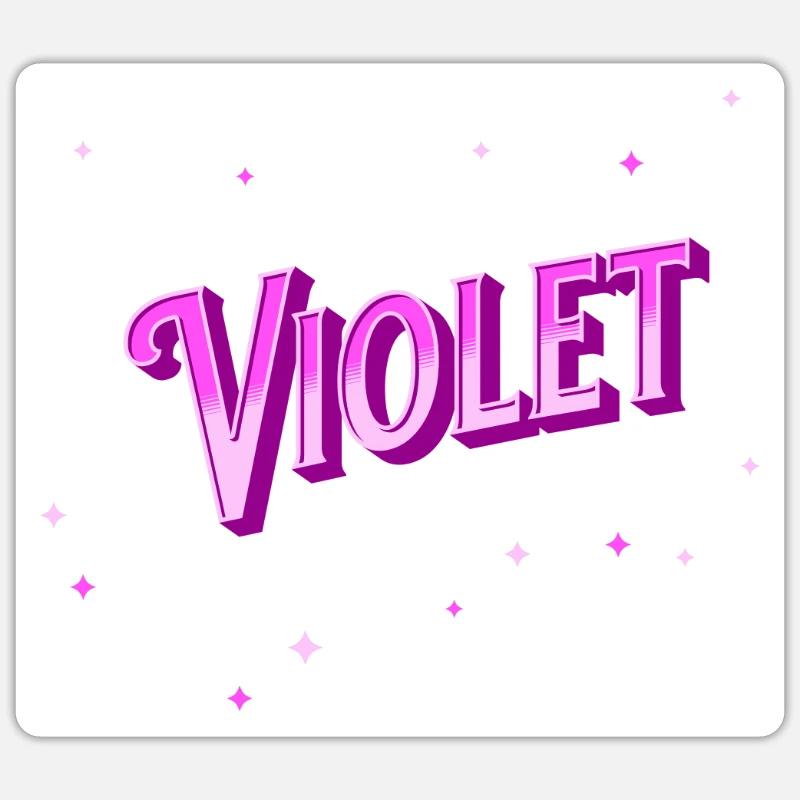 Violet name personalized - Sticker size S (10 x 10 cm) - white matte