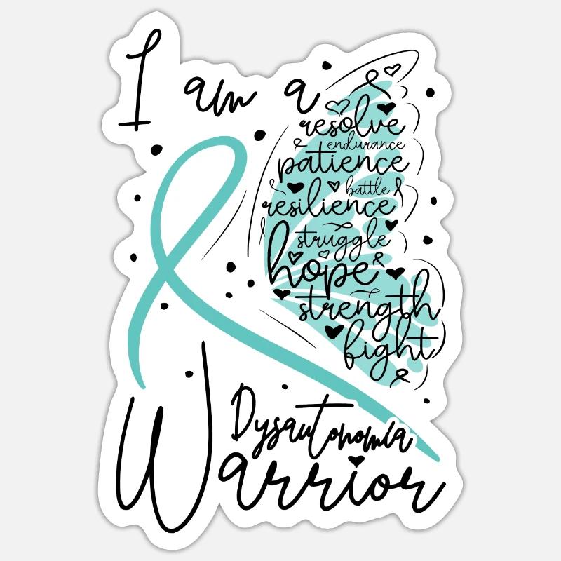 Butterfly Dysautonomia Warrior - Sticker size S (10 x 10 cm) - white matte