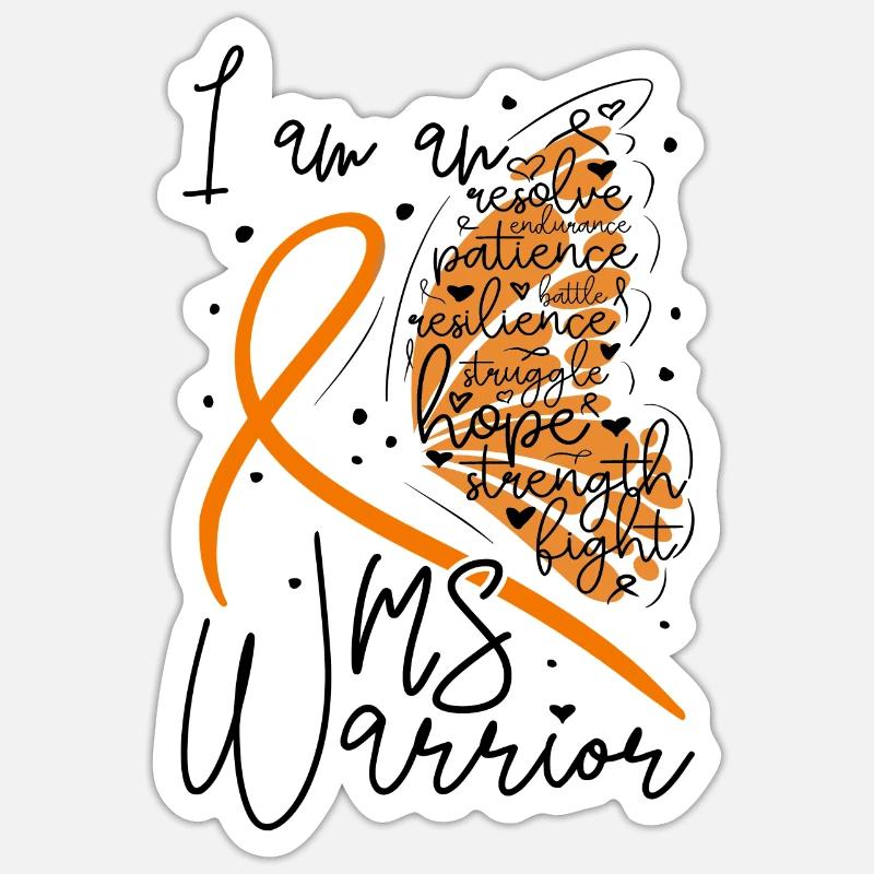 Butterfly Multiple Sclerosis Warrior - Sticker size S (10 x 10 cm) - white matte