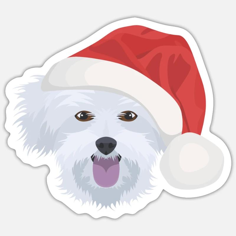 Malteser Joyeux Noël - Sticker taille S (10 x 10 cm) - blanc mat