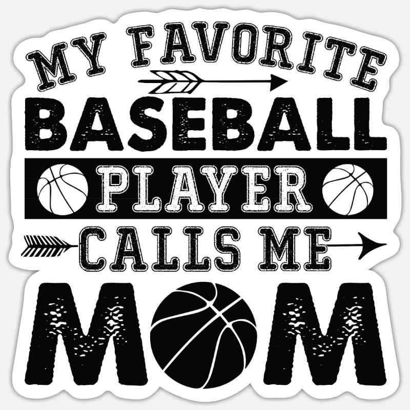 Baseball Mama - Sticker Größe S (10 x 10 cm) - Mattweiß
