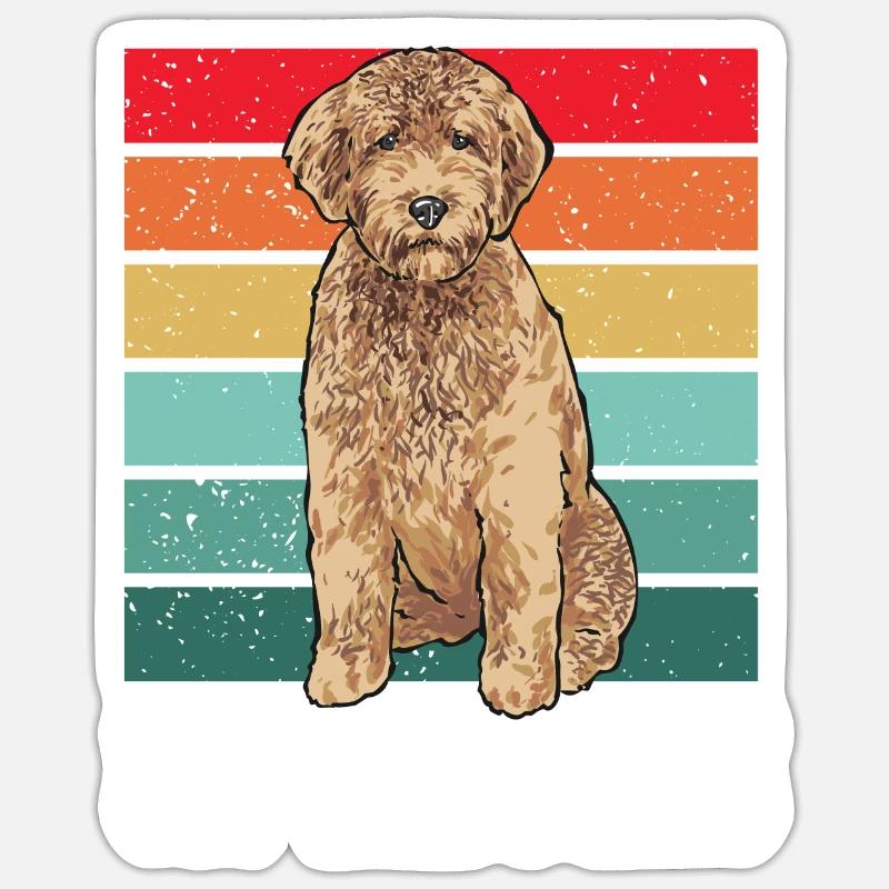 Goldendoodle Doodle Chien - Sticker taille S (10 x 10 cm) - blanc mat