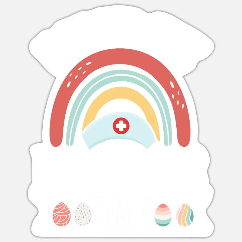 Nurse Easter Day Stethoscope Rabbit Sticker size S (10 x 10 cm)