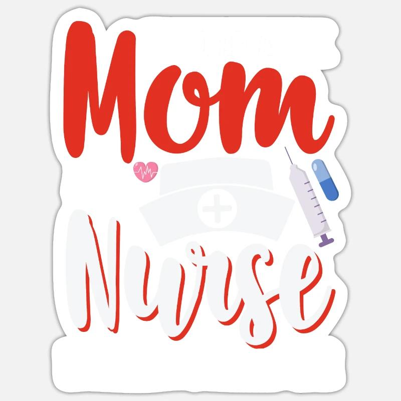 Krankenschwester Mom Mutter Krankenpflege Mutterta Sticker Größe S (10 x 10 cm)