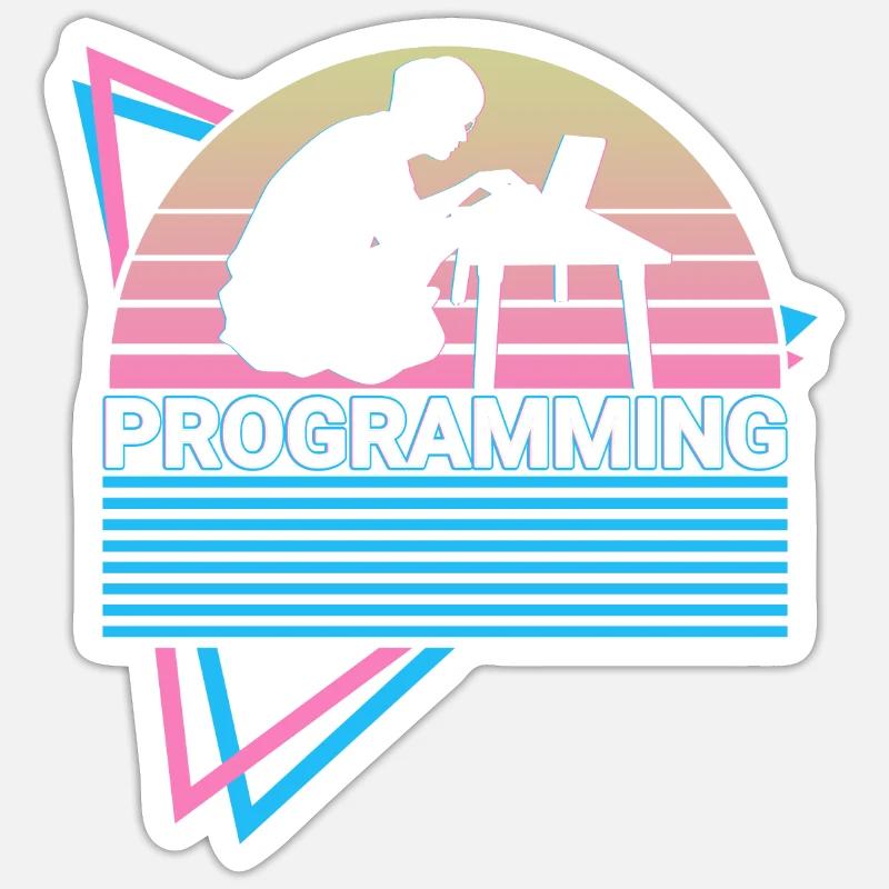 Programming Programmer Retro - Sticker size S (10 x 10 cm) - white matte