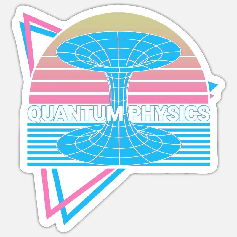 Quantenphysik Retro - Sticker Größe S (10 x 10 cm) - Mattweiß