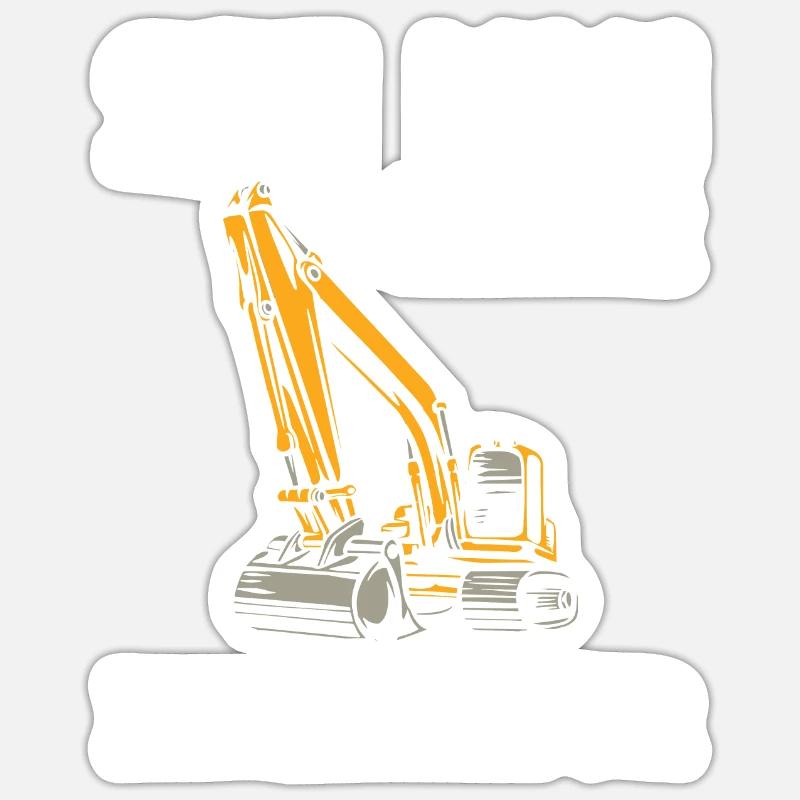 Baggerfahrer Bagger Schule Sticker Größe S (10 x 10 cm)