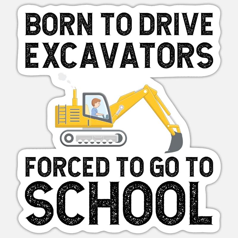 Baggerfahrer Bagger Schule Sticker Größe S (10 x 10 cm)