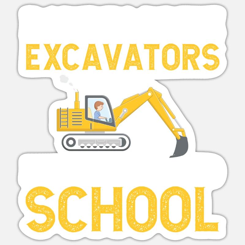 Baggerfahrer Bagger Schule Sticker Größe S (10 x 10 cm)