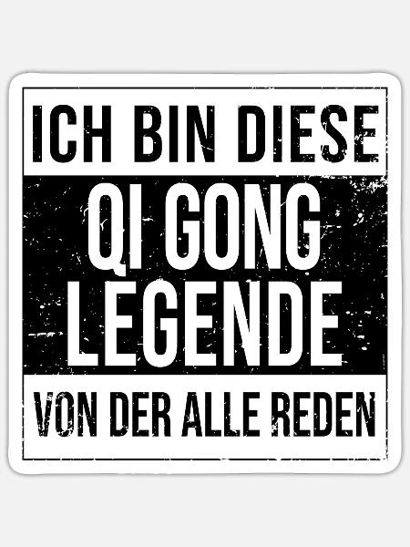Qigong -gong Meditation geborene Legende - Sticker Größe S (10 x 10 cm) - Mattweiß