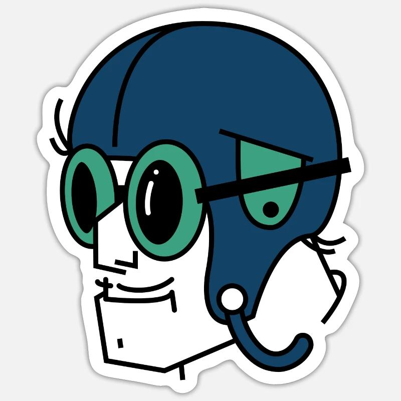 Mr Pilot - Sticker size S (10 x 10 cm) - white matte