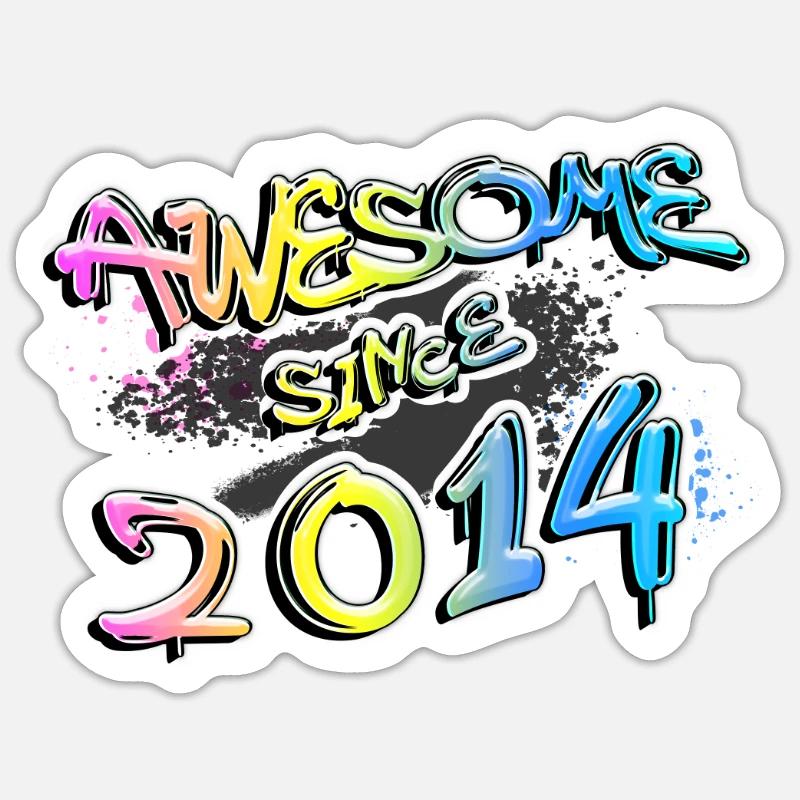 Awesome since 2014 - Sticker size S (10 x 10 cm) - white matte