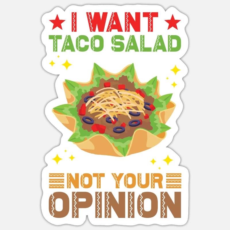 Salade de tacos - Sticker taille S (10 x 10 cm) - blanc mat