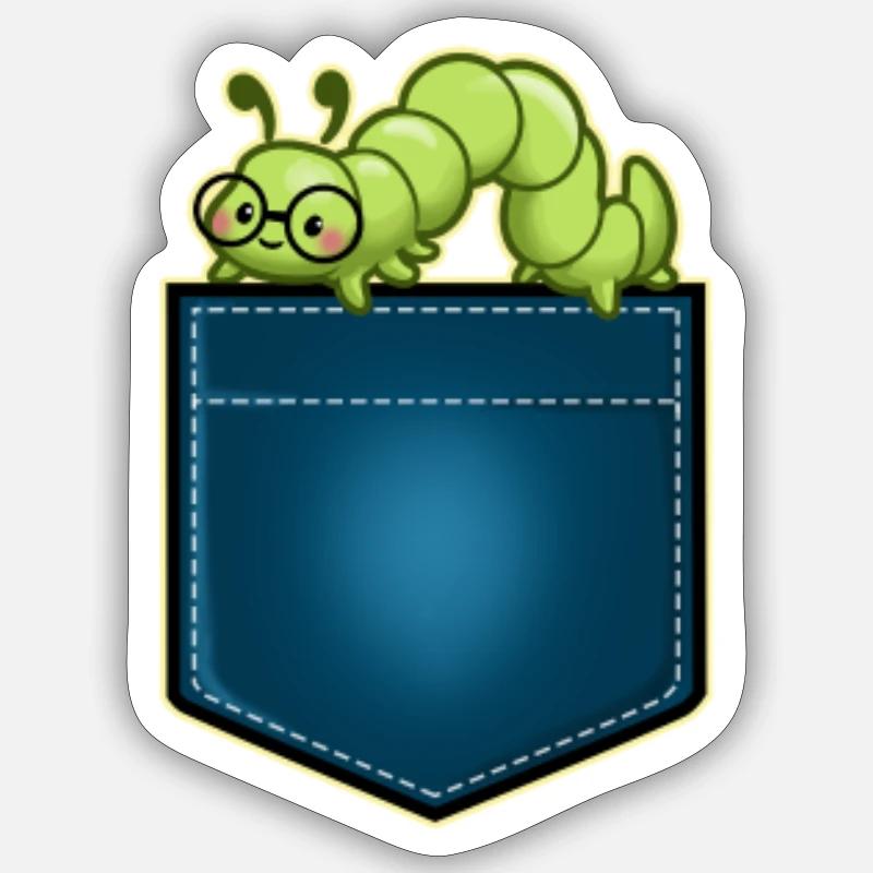 Raupe - Sticker Größe S (10 x 10 cm) - Mattweiß