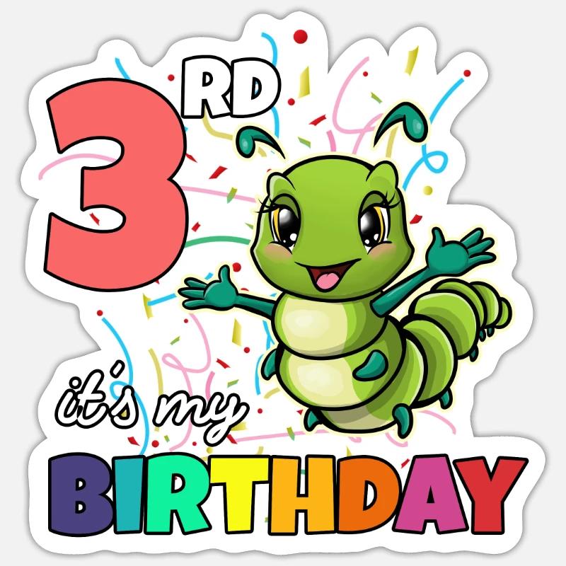 Raupe - Sticker Größe S (10 x 10 cm) - Mattweiß