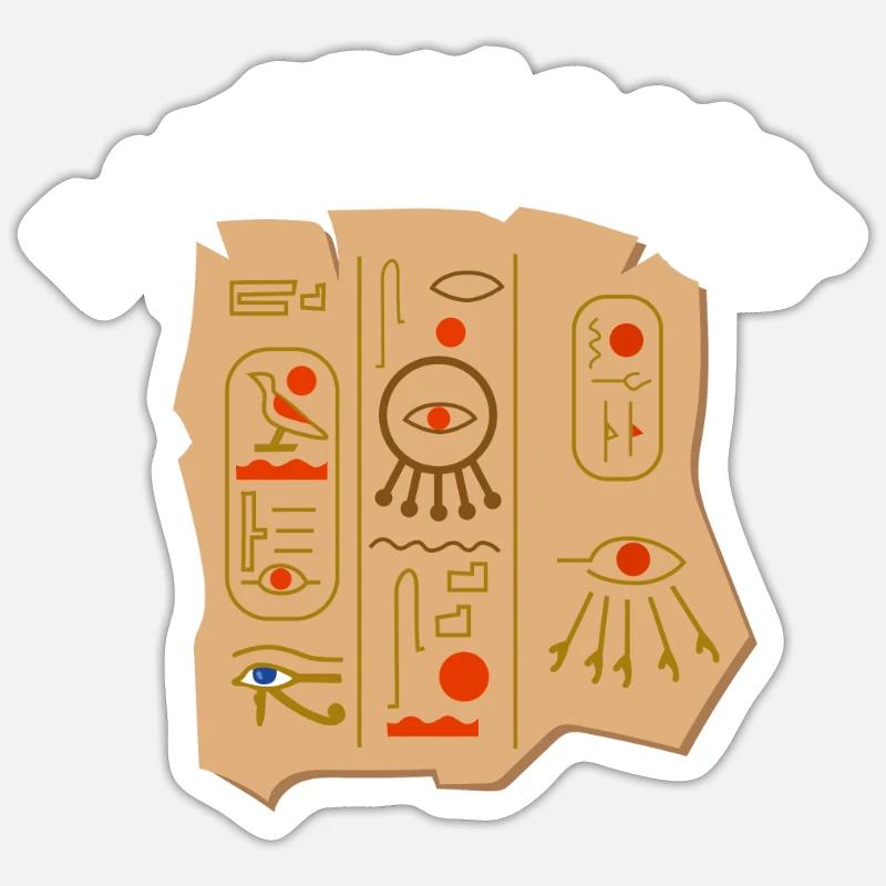 Hieroglyphics Egyptologist, Ancient Egyptian - Sticker size S (10 x 10 cm) - white matte