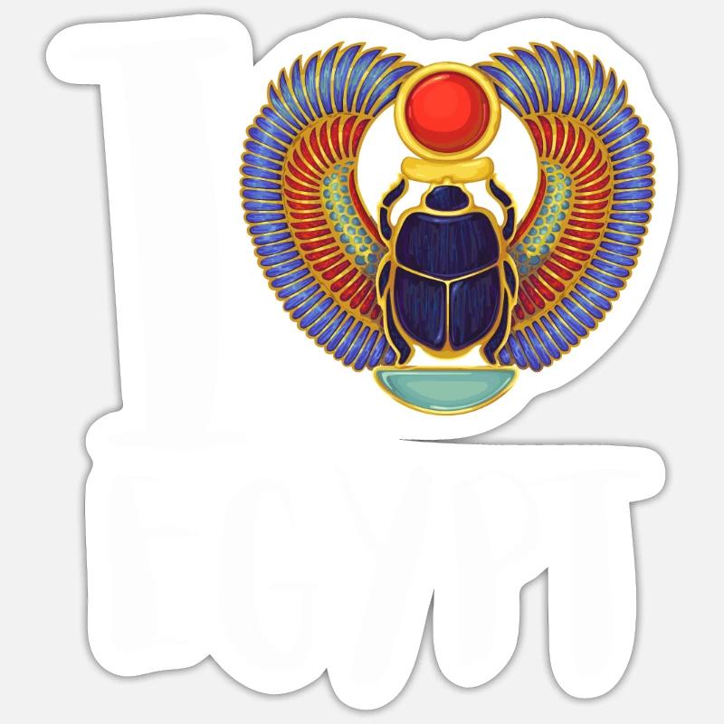 Hiéroglyphes égyptologue, Égypte ancienne - Sticker taille S (10 x 10 cm) - blanc mat